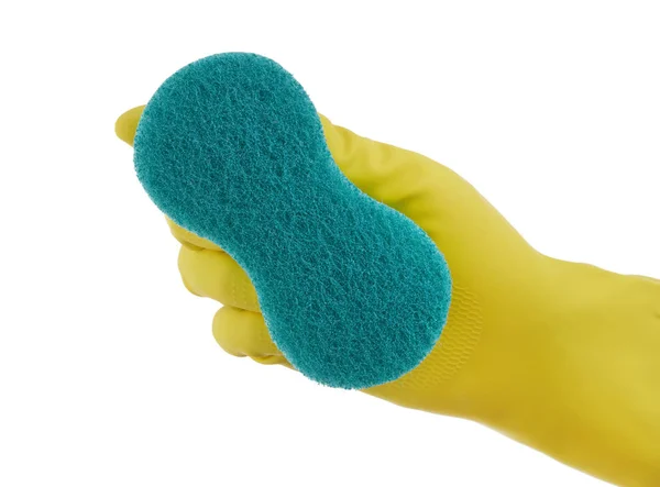 Hand with cleaning sponge — Stock Photo, Image