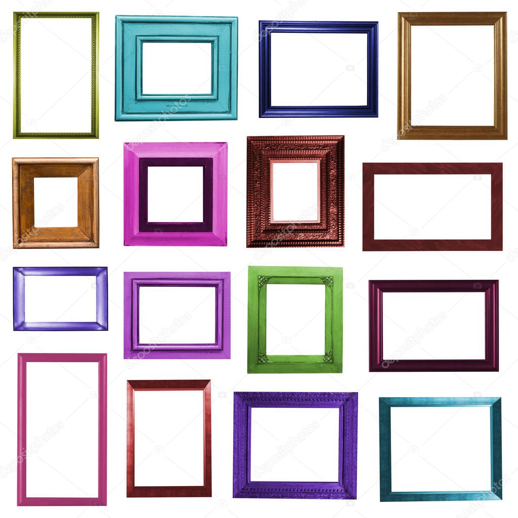 Picture frames on white background