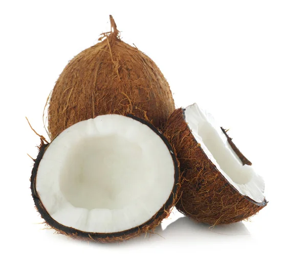 Frutti di cocco su sfondo bianco — Foto Stock