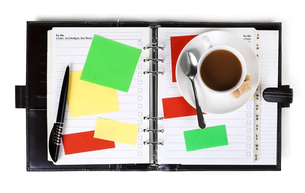 Planning schedule on white — Stock Photo, Image