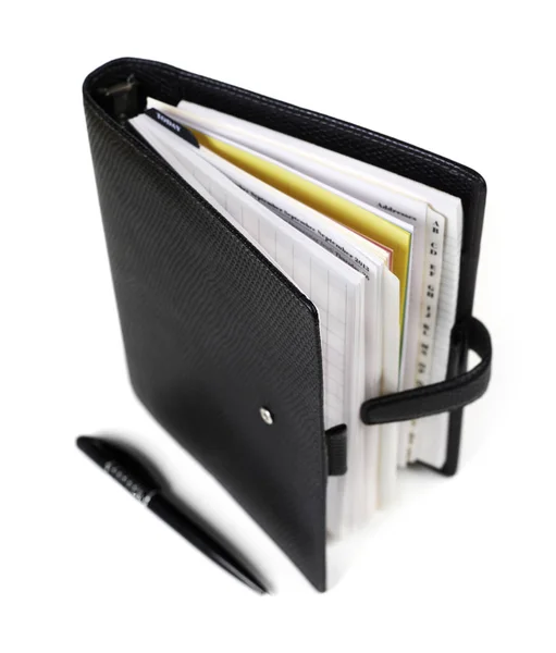 Open organizer on white — Stock Photo, Image