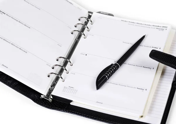 Weekly planner on white — Stock Photo, Image