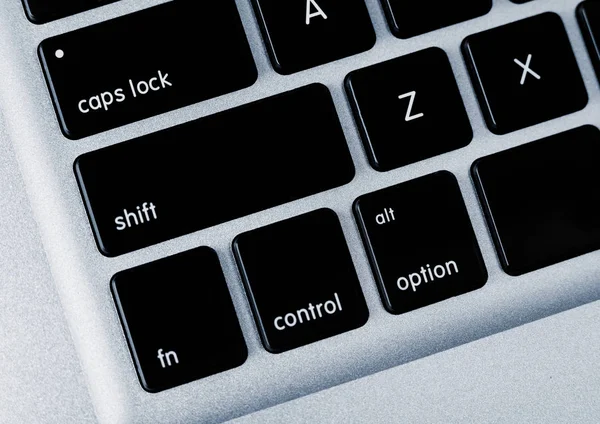 ノート パソコンのキーボードのクローズ アップ — ストック写真