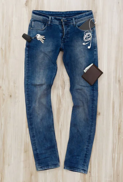 Jeans und Accessoires — Stockfoto