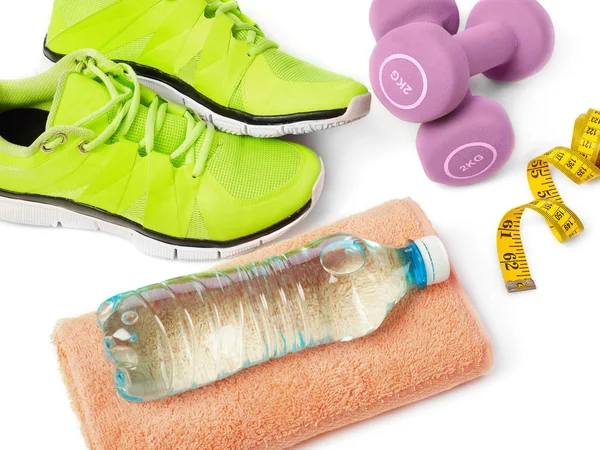 Concetto di fitness sul bianco — Foto Stock