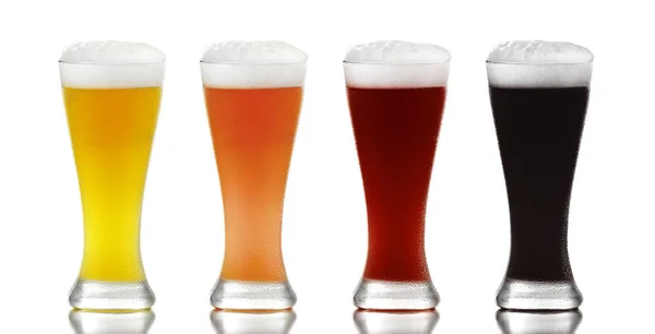 Beer glasses on white — Stock Photo, Image