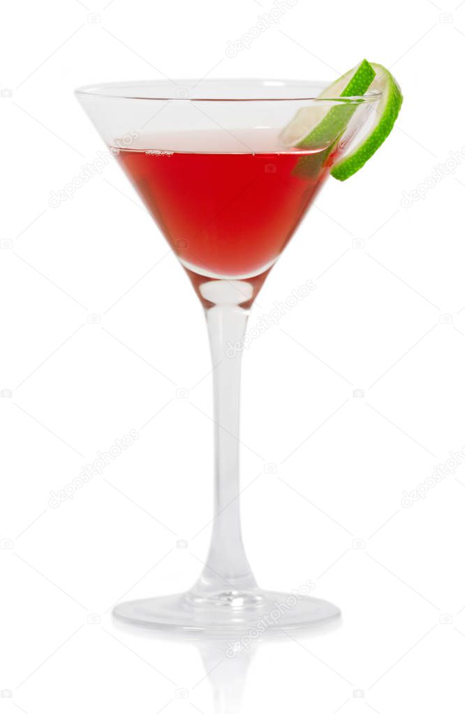 Martini glass on white