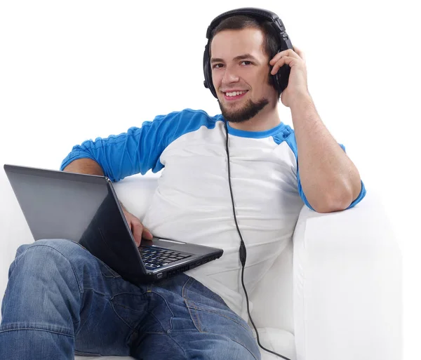Relaxing and listening to music — Stock Photo, Image