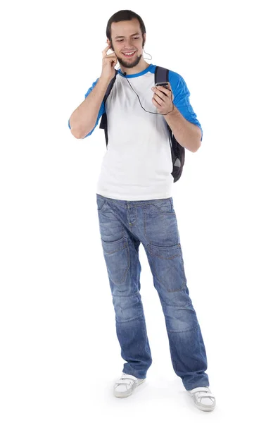 Estudiante con teléfono móvil — Foto de Stock