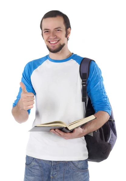 Estudiante alegre con libro — Foto de Stock