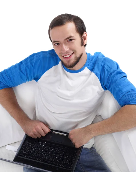 Bilgisayarlı genç adam