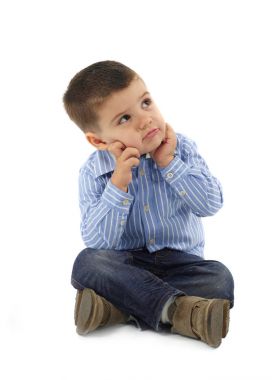 Young businessman on white