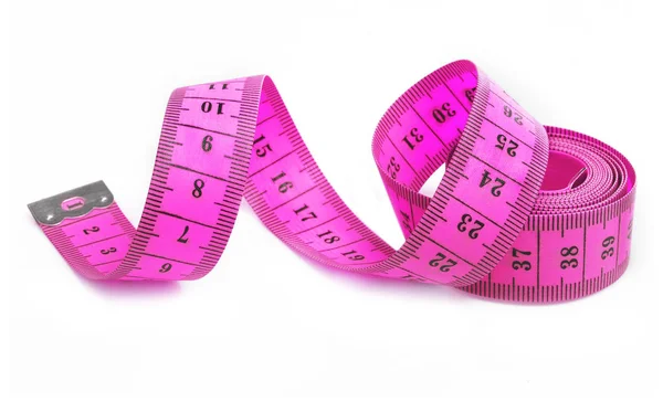 Measuring tape in pink color isolated on transparent background