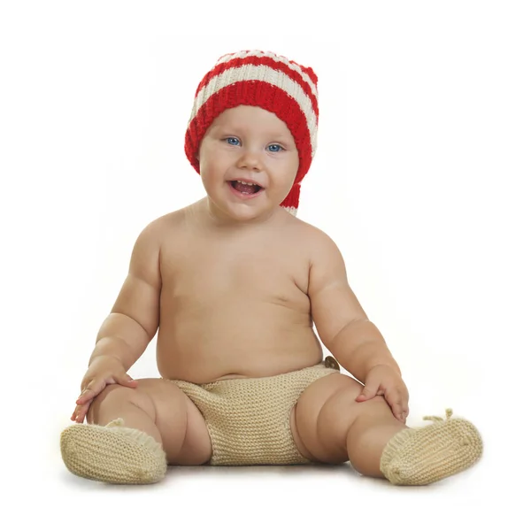 Bebé feliz en blanco — Foto de Stock