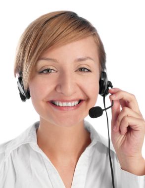 Beyaz üzerine Müşteri Hizmetleri