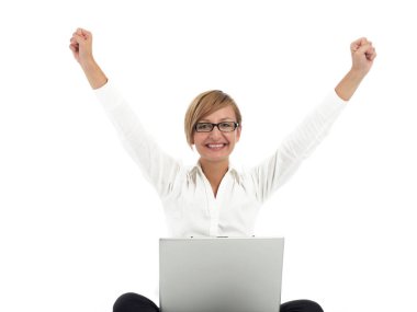 Beyaz üzerine başarılı iş kadını