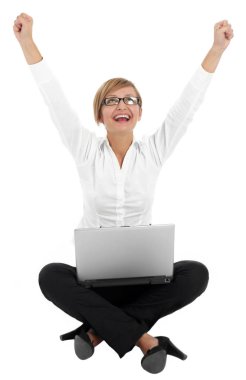 Beyaz üzerine başarılı iş kadını