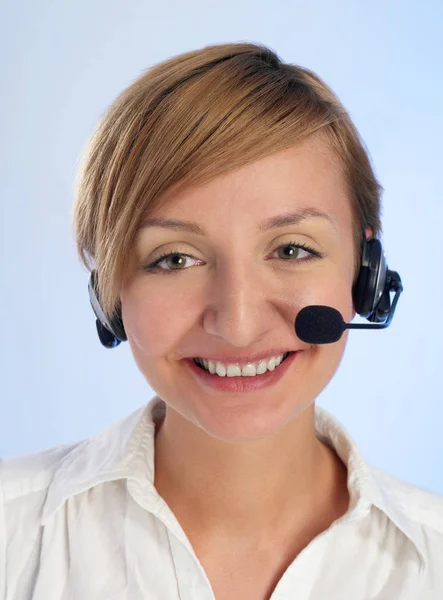 Trabalhador de call center — Fotografia de Stock