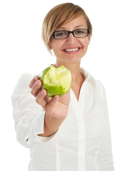 Doctor woman with apple — Stock Photo, Image