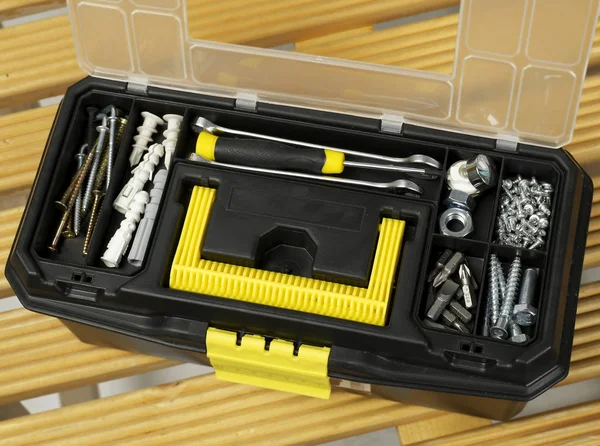 Caja de herramientas en madera — Foto de Stock
