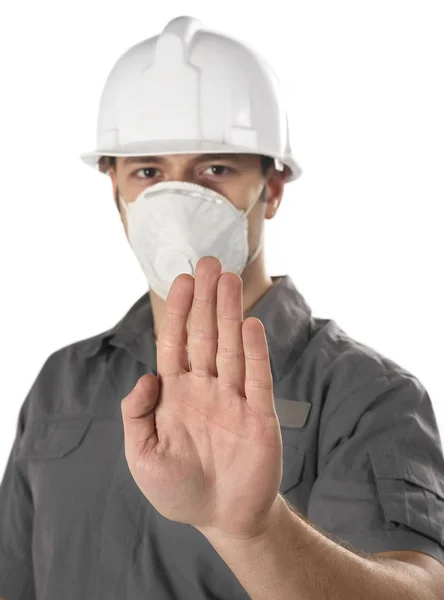 Worker with protective mask — Stock Photo, Image