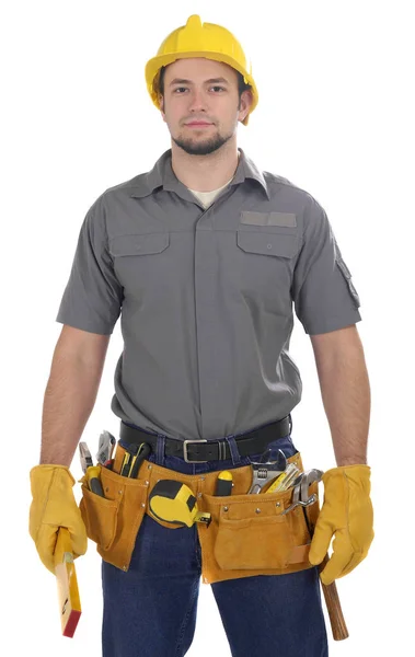 Handyman on white — Stock Photo, Image