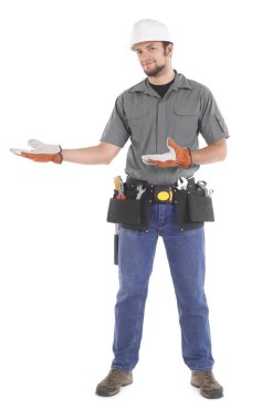 Beyaz üzerinde gösterilen tamirci