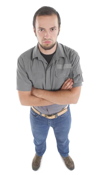 Displeased on white — Stock Photo, Image