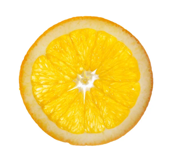 ホワイト上のオレンジ色のスライス — ストック写真