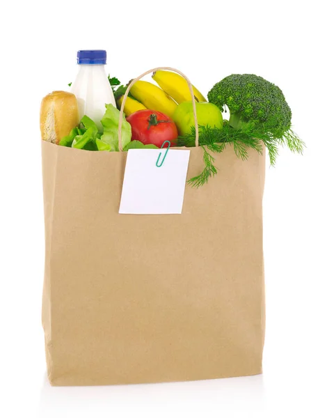 Verse boodschappen tas — Stockfoto