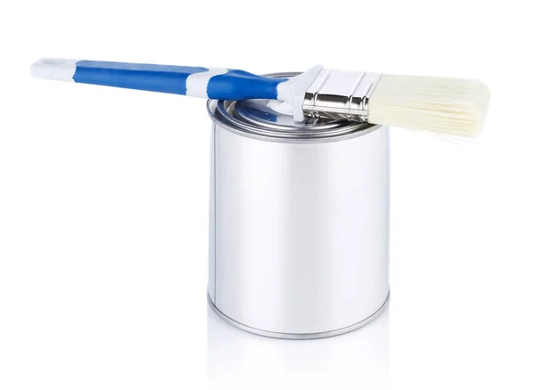 Paint can and paintbrush — Stock Photo, Image