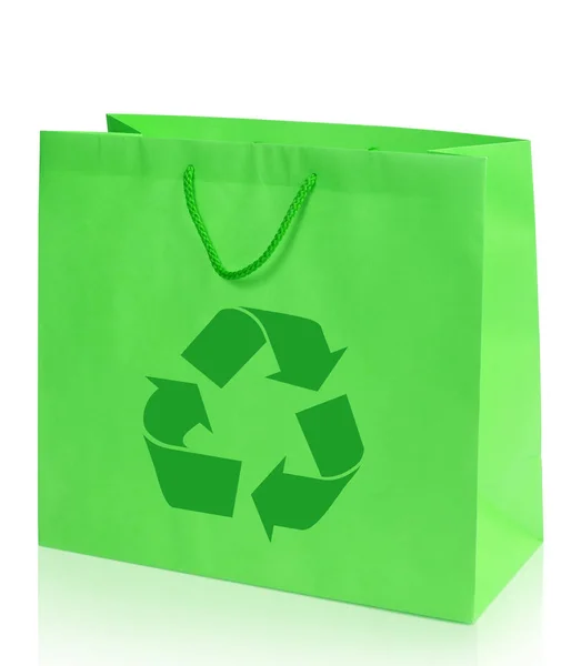 Green shopping bag — Stock Photo, Image