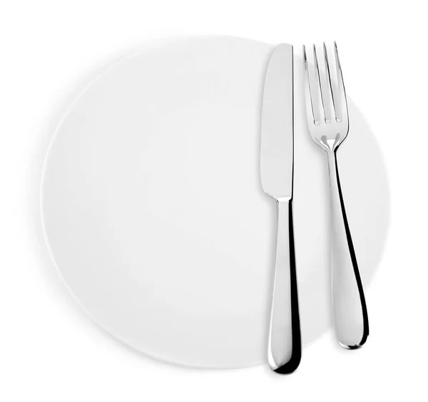 Diner instelling op wit — Stockfoto