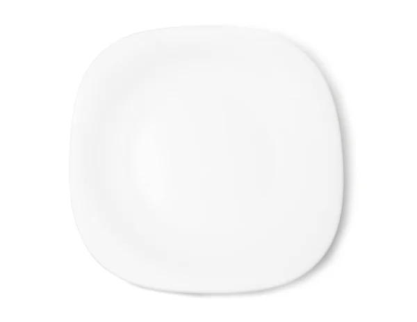 Белая тарелка на белом — стоковое фото