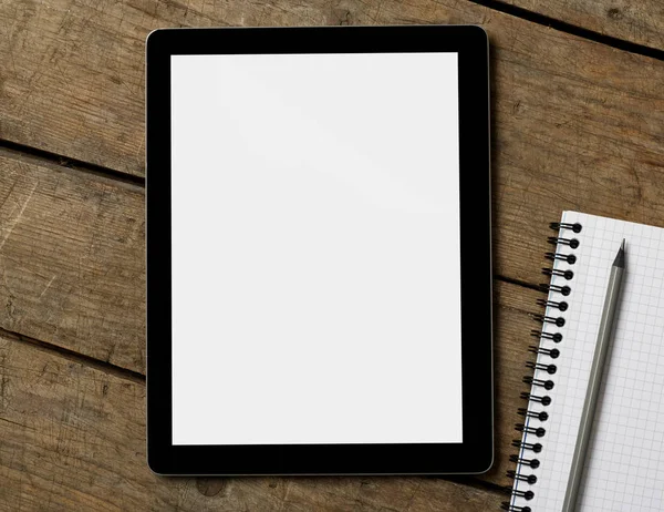 Ahşap üzerine dijital tablet