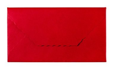 Beyaz üzerine kırmızı zarf