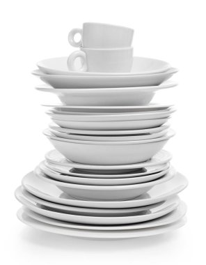 Clean plates on white clipart