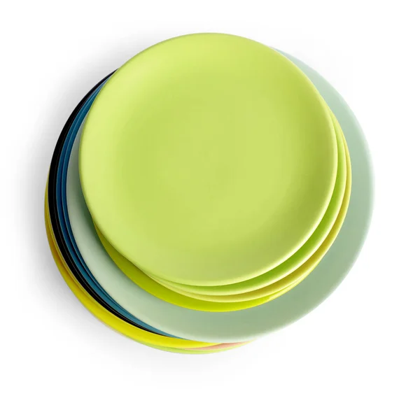 Multi-colored plate on white — Stok Foto