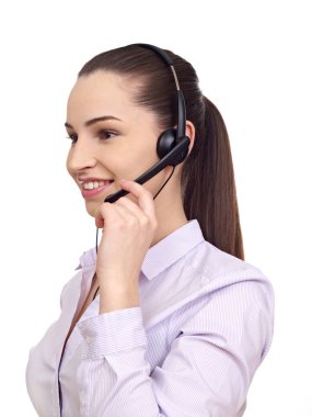 Beyaz kulaklık işletmeni