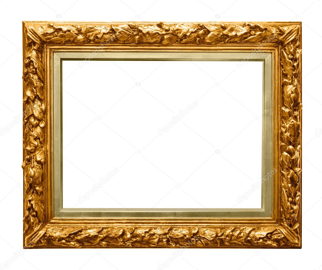 Golden frame on white