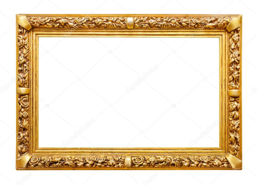 Golden frame on white