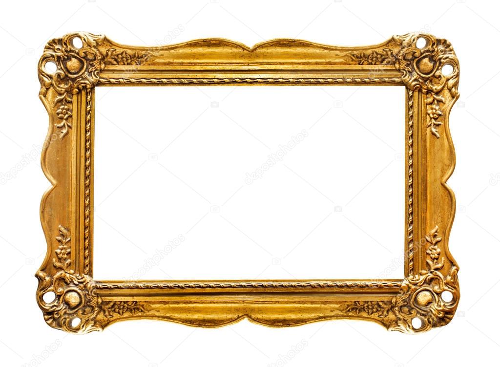 Golden frame on white
