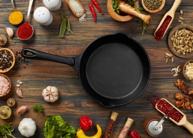 Boş pişirme pan ve malzemeler