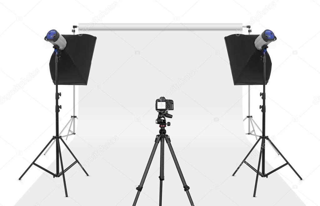 Photo studio set-up isolated