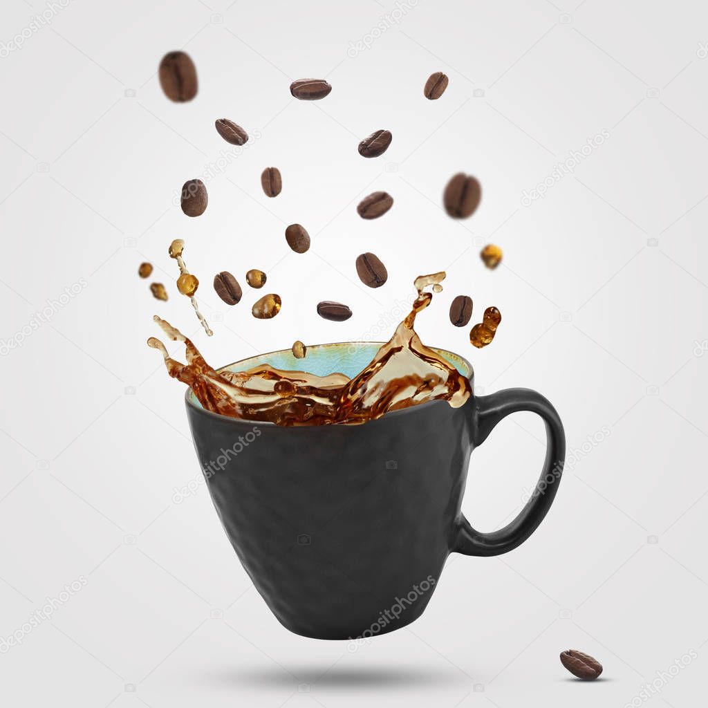 Coffee spilled out of cup