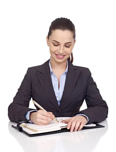 Businesswoman taking notes — Stock Photo, Image