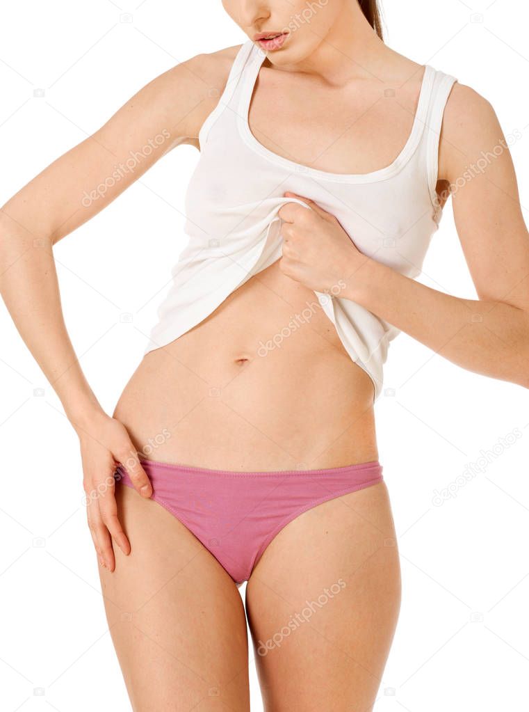 Woman with thing abdomen