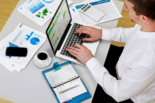 Man Working Laptop — Stock Photo, Image