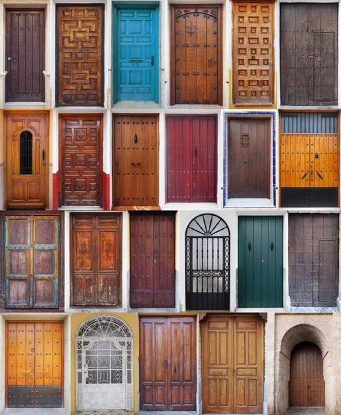ビンテージ木製ドア コレクション — ストック写真