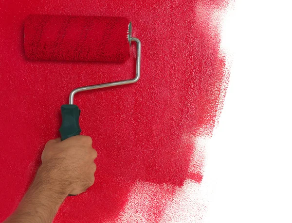 Kırmızı Duvar Boyama — Stok fotoğraf